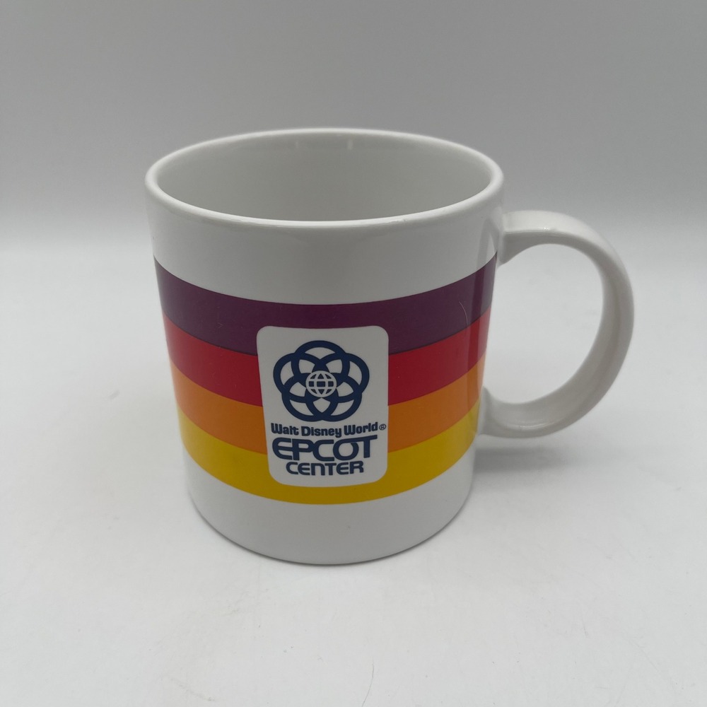 Vintage 1982 Walt Disney World EPCOT Center Rainbow Logo Coffee Mug Japan